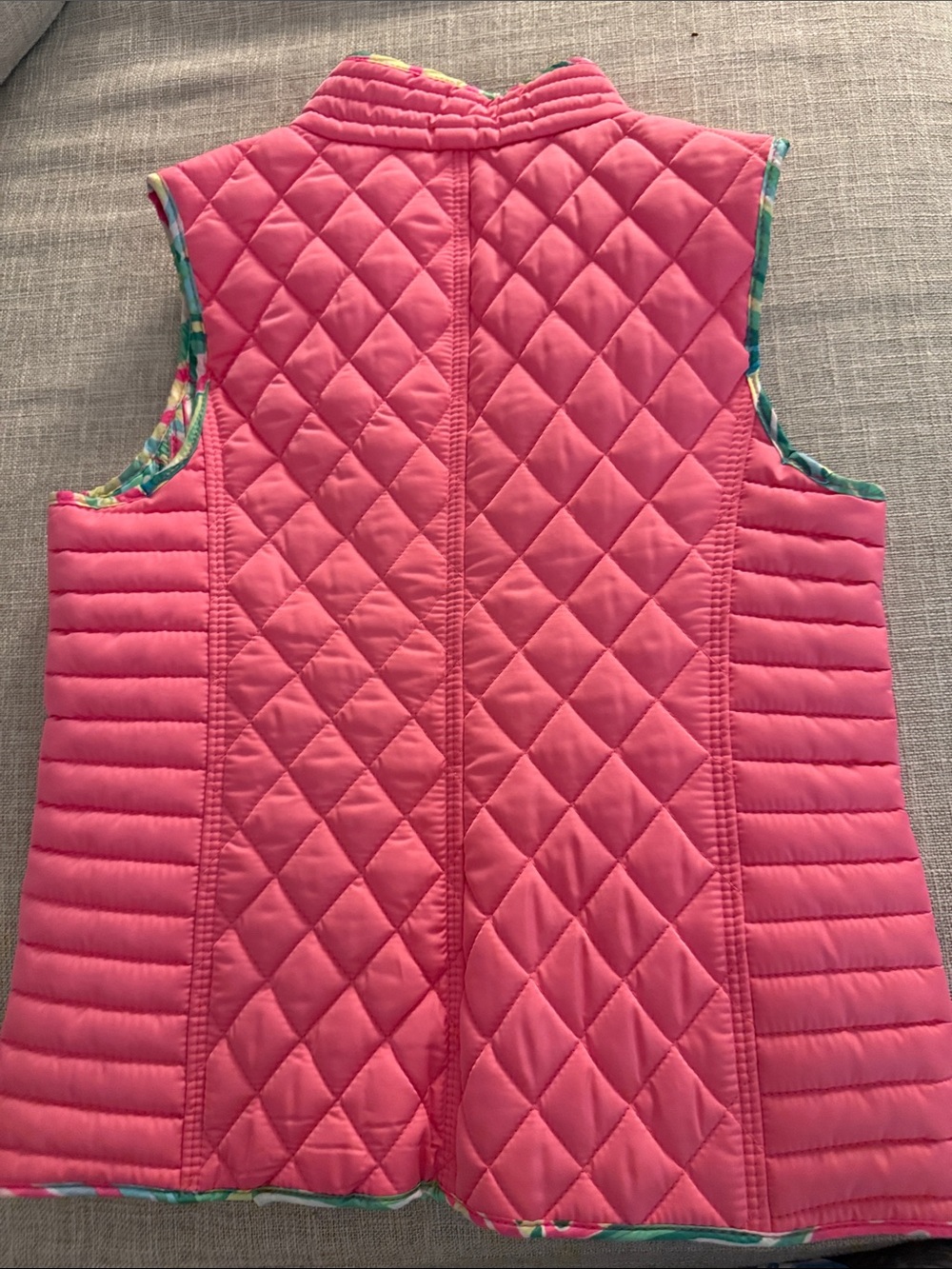 Lilly Pulitzer Pink Quilted Vest with Multicolor Trim - Picture 5 of 5